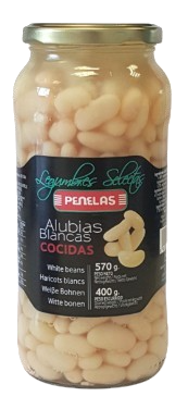 Alubias Blancas Cocidas Penelas Tarro 570 g